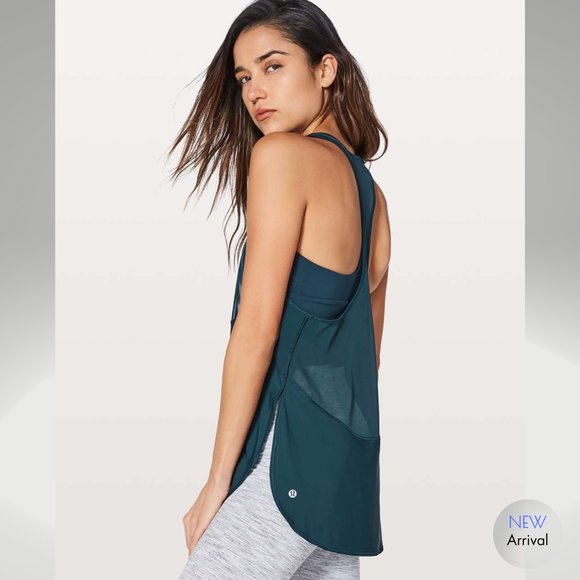 lululemon athletica Tops - LULULEMON Jaded Teal Luxtreme Mesh "Twist Around Tank" | US 6 | Retail $68